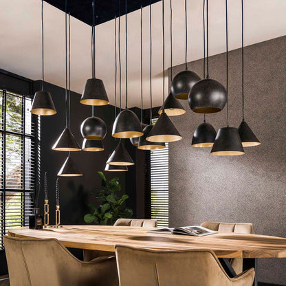 Hanglamp 18L XXL metalen kap / Artic zwart