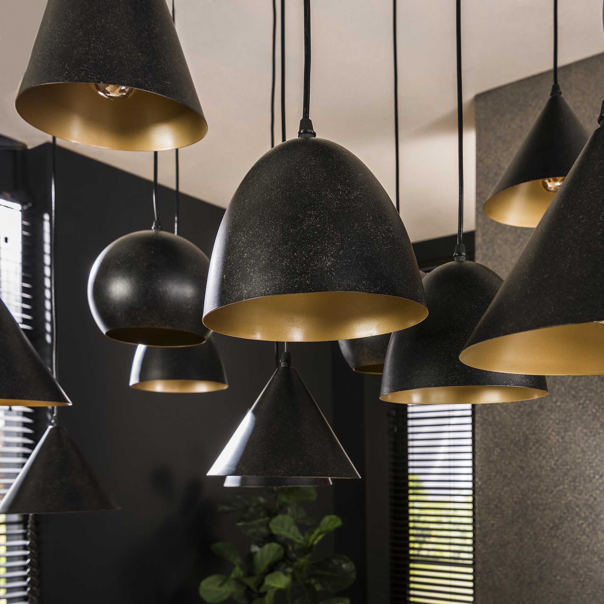 Hanglamp 18L XXL metalen kap / Artic zwart