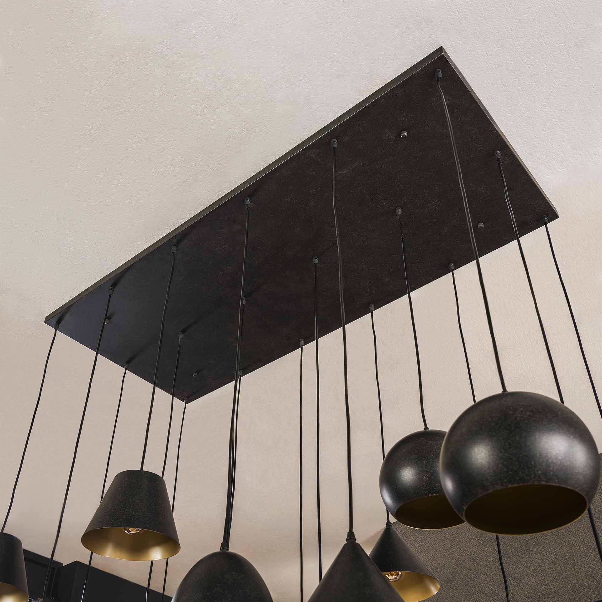 Hanglamp 18L XXL metalen kap / Artic zwart