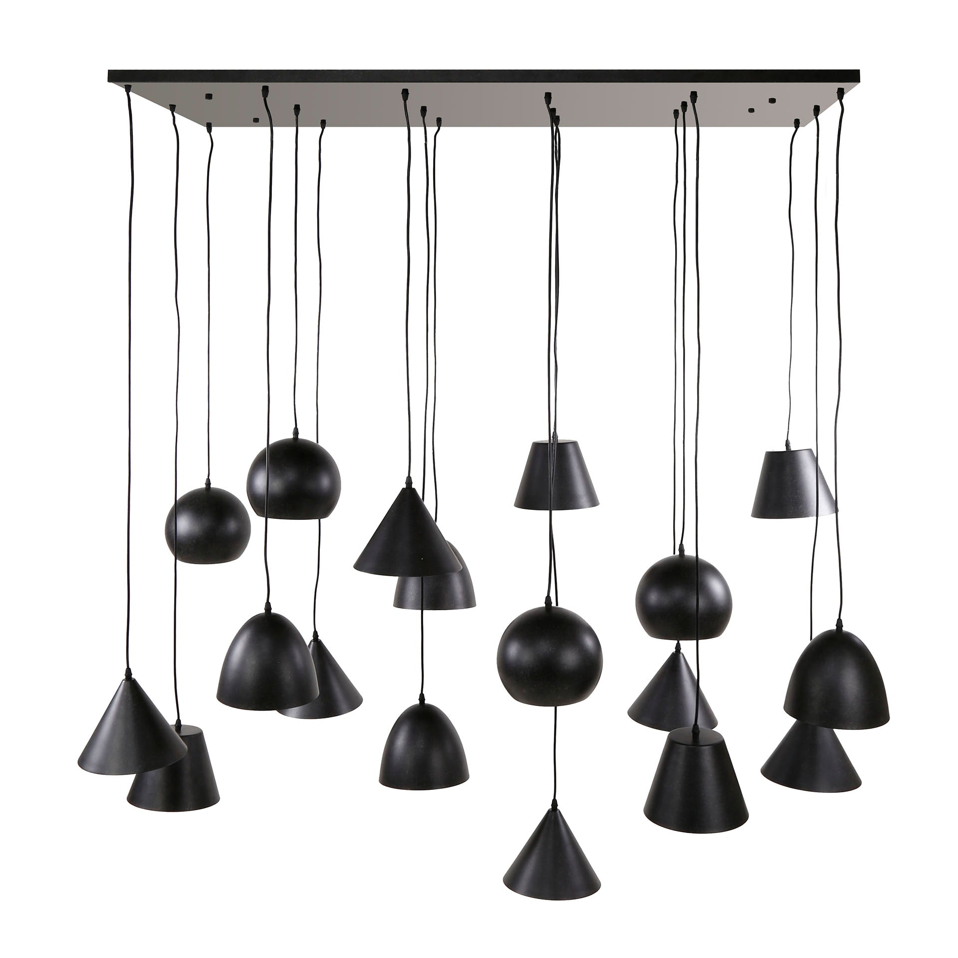 Hanglamp 18L XXL metalen kap / Artic zwart