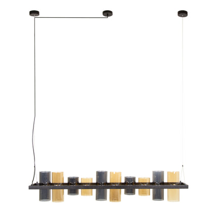 Hanglamp 10L cylinder mixed glass (G9) / Artic zwart