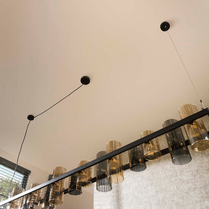 Hanglamp 14L cylinder mixed glass (G9) / Artic zwart