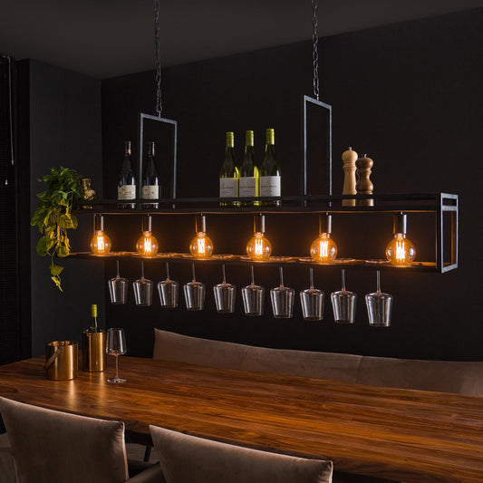 Hanglamp van 6 Lampen Decorate - 160x28x150 cm - Charcoal