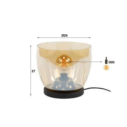 Vloerlamp UP L - 29x29x27 cm - Amber color glas