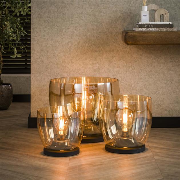 Vloerlamp UP XL - 33x33x32 cm - Amber Color Glas