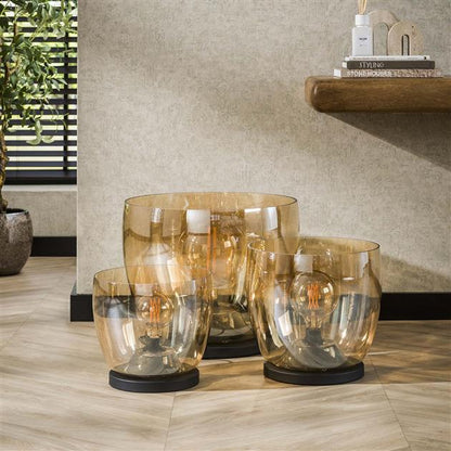 Vloerlamp UP XL - 33x33x32 cm - Amber Color Glas
