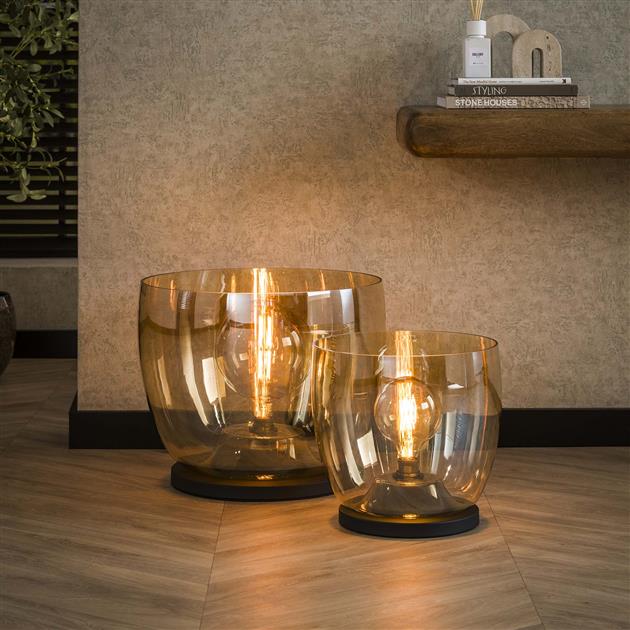 Vloerlamp UP XL - 33x33x32 cm - Amber Color Glas