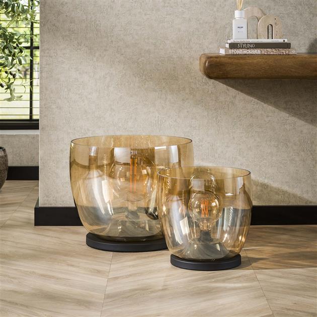 Vloerlamp UP XL - 33x33x32 cm - Amber Color Glas