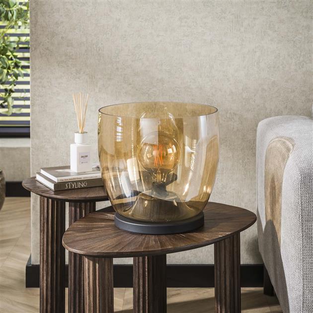 Vloerlamp UP XL - 33x33x32 cm - Amber Color Glas