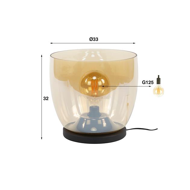 Vloerlamp UP XL - 33x33x32 cm - Amber Color Glas