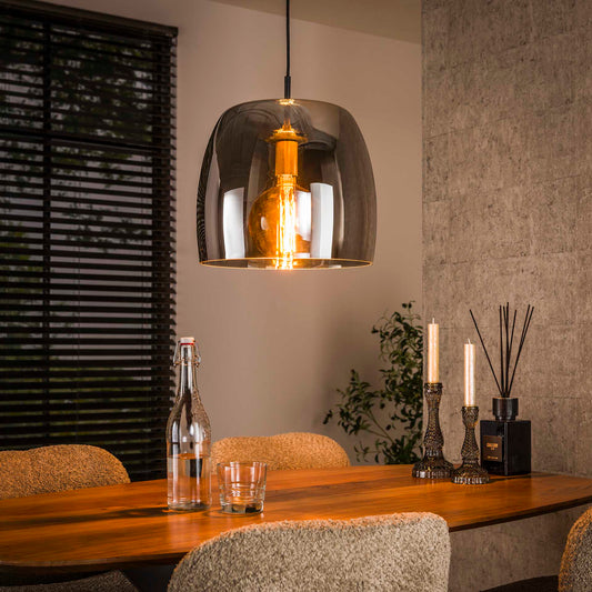 Hanglamp van 1 lamp Drift Glass - 35x35x150 cm -Smoke grey glas