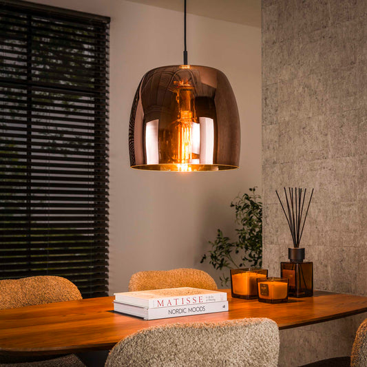 Hanglamp van 1 lamp Drift Glass - 35x35x150 cm - Amber color glas