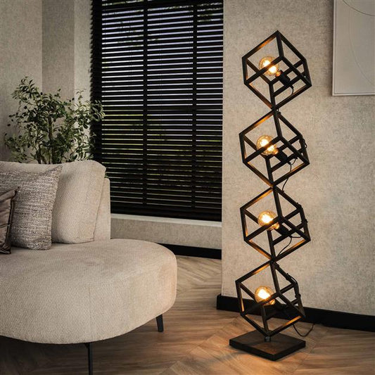 Vloerlamp 4L Kubus - 35x35x150 cm - Charcoal