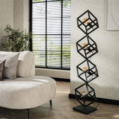 Vloerlamp 4L Kubus - 35x35x150 cm - Charcoal