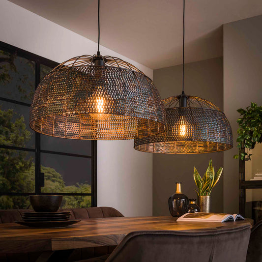 Hanglamp van 2 Lampen Armor Ø60 - 140x60x150 cm - Zwart bruin