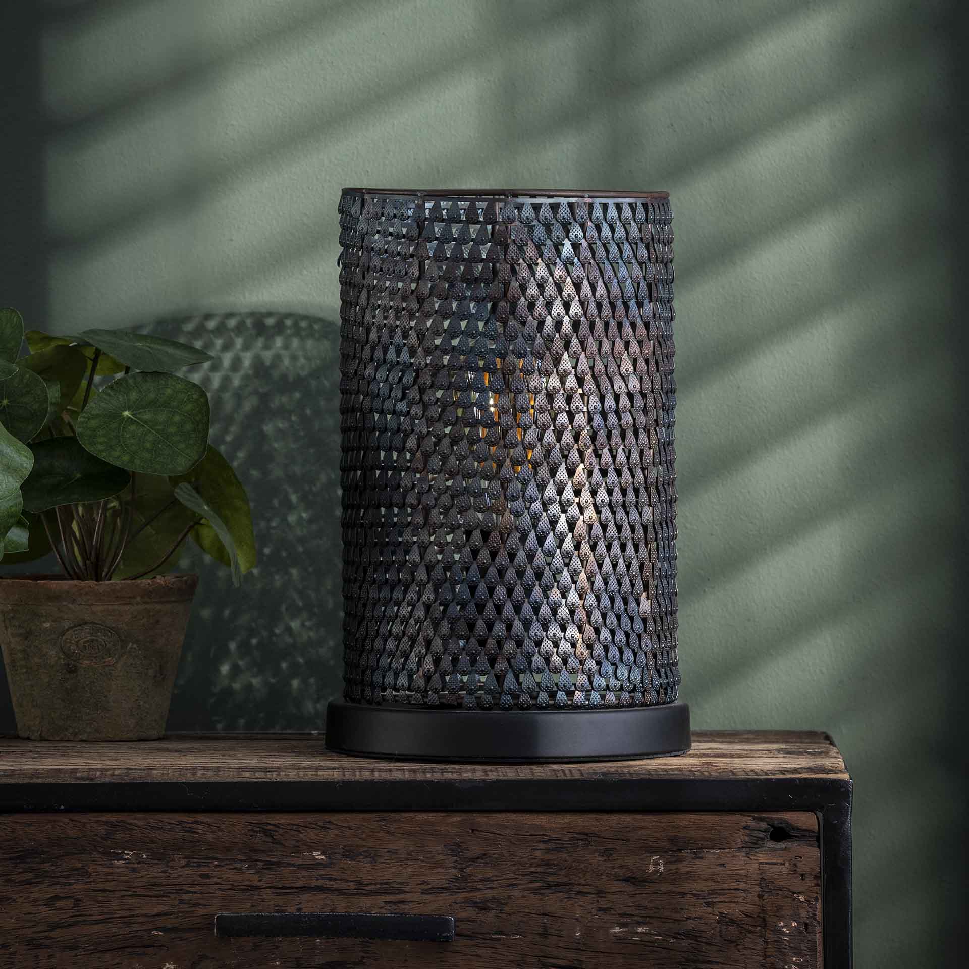 Tafellamp armor tube / Zwart bruin