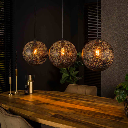 Hanglamp van 3 Lampen Zip - 115x30x150 cm - Artic zwart