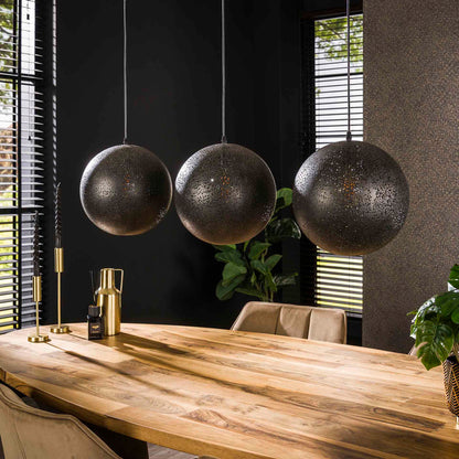 Hanglamp 3x Ø30 zip / Artic zwart