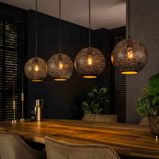 Hanglamp van 4 Lampen Zip - 135x25x150 cm - Artic zwart