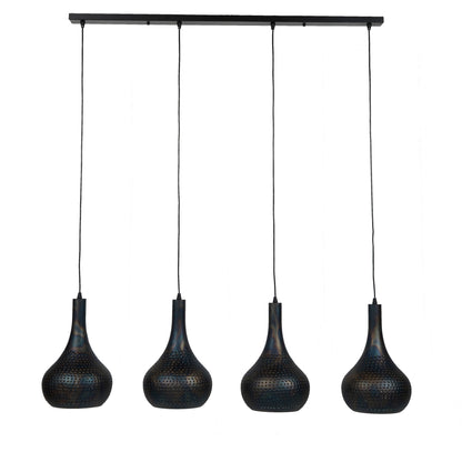 Hanglamp 4L punch kegel / Zwart bruin