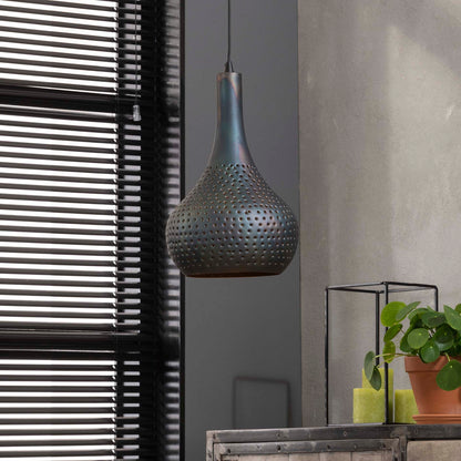 Hanglamp 1x industry concrete kegel/Zwart bruin