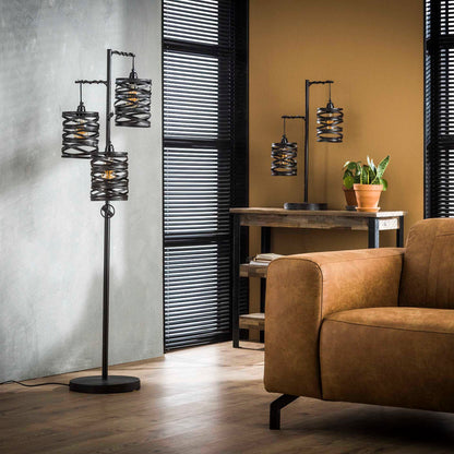 Vloerlamp 3L spindle / Slate grey