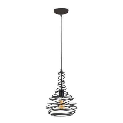 Hanglamp 1x Ø25 kegel spinn / Zwart