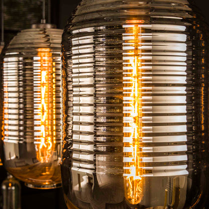 Hanglamp 3L tub chromed glass