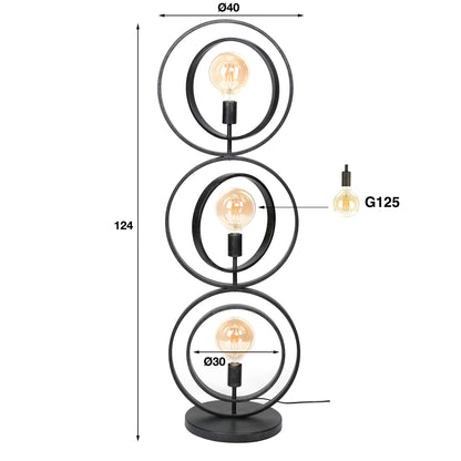 Vloerlamp 3L Turn around / Charcoal