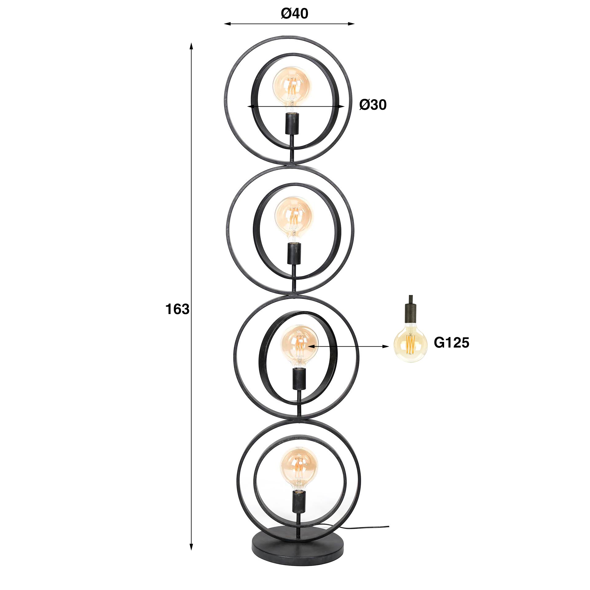 Vloerlamp 4L turn around XL / Charcoal