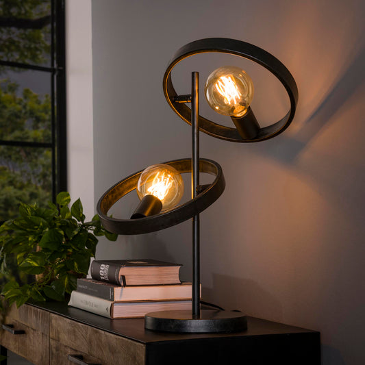 Tafellamp van 2 Lampen Hover - 42x26x53 cm - Charcoal