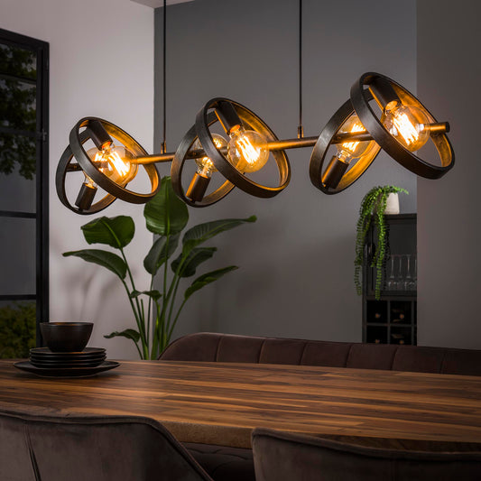 Hanglamp van 6 Lampen Hover - 120x42x150 cm - Charcoal