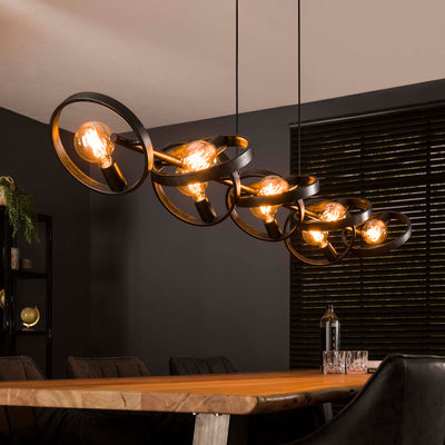 Hanglamp van 8 Lampen Hover - 160x42x150 cm - Charcoal