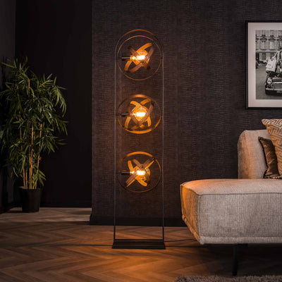 Vloerlamp 3L Cosmos Mesh - 36x22x160 cm - Artic zwart