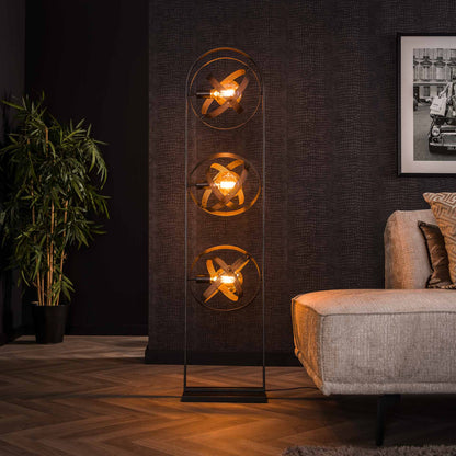 Vloerlamp 3L Cosmos Mesh - 36x22x160 cm - Artic zwart