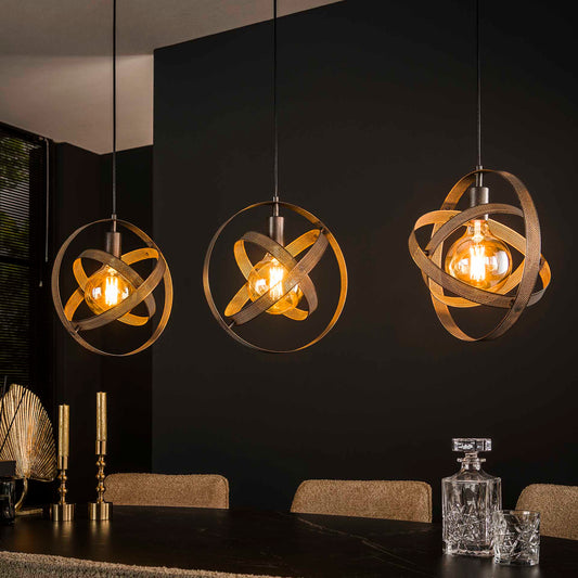 Hanglamp van 3 Lampen Cosmos Mesh - 115x33x150 cm - Artic zwart