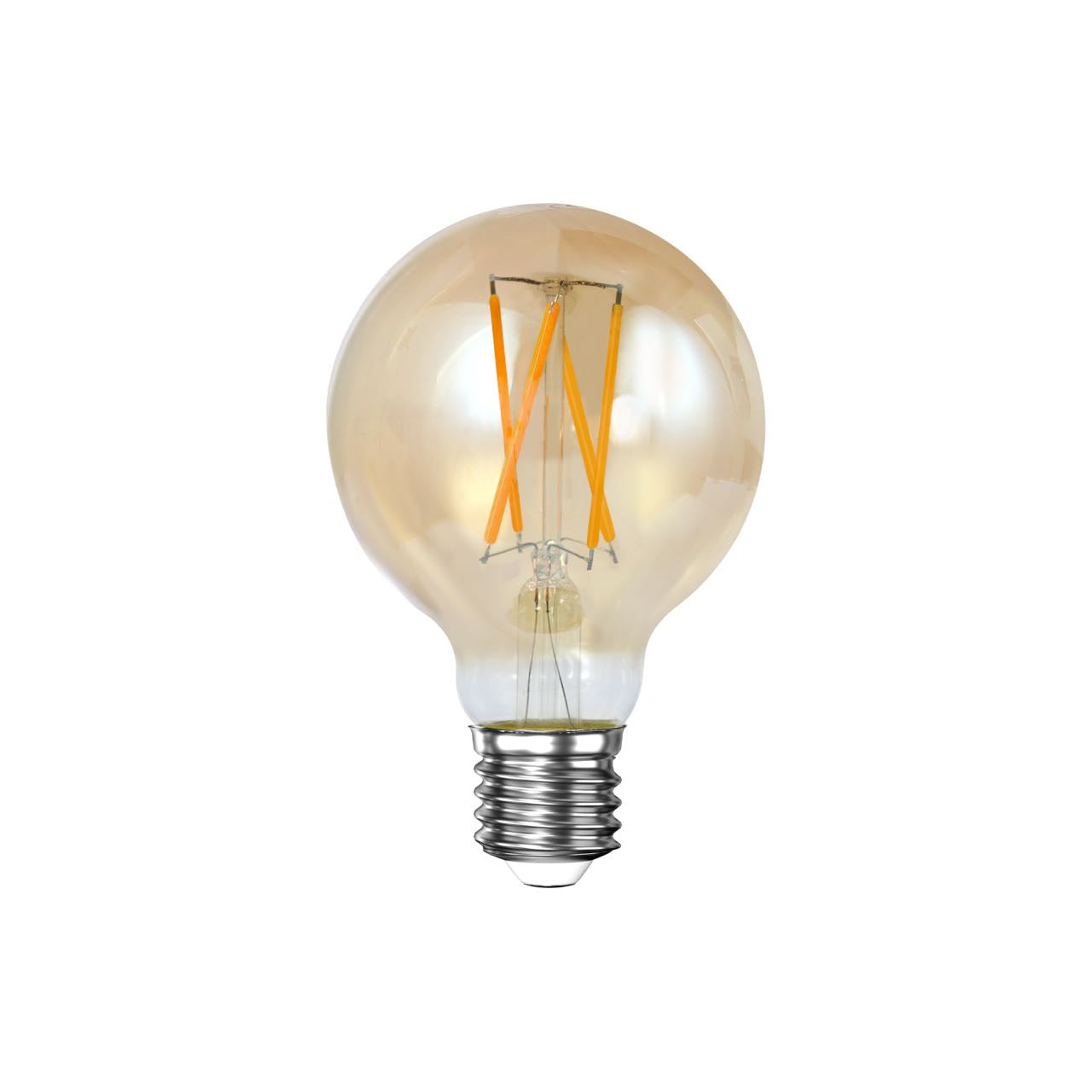 LED Lichtbron met G70 Filament Bol - Ø7 cm - 7x7x8 cm - Amberkleurig glas
