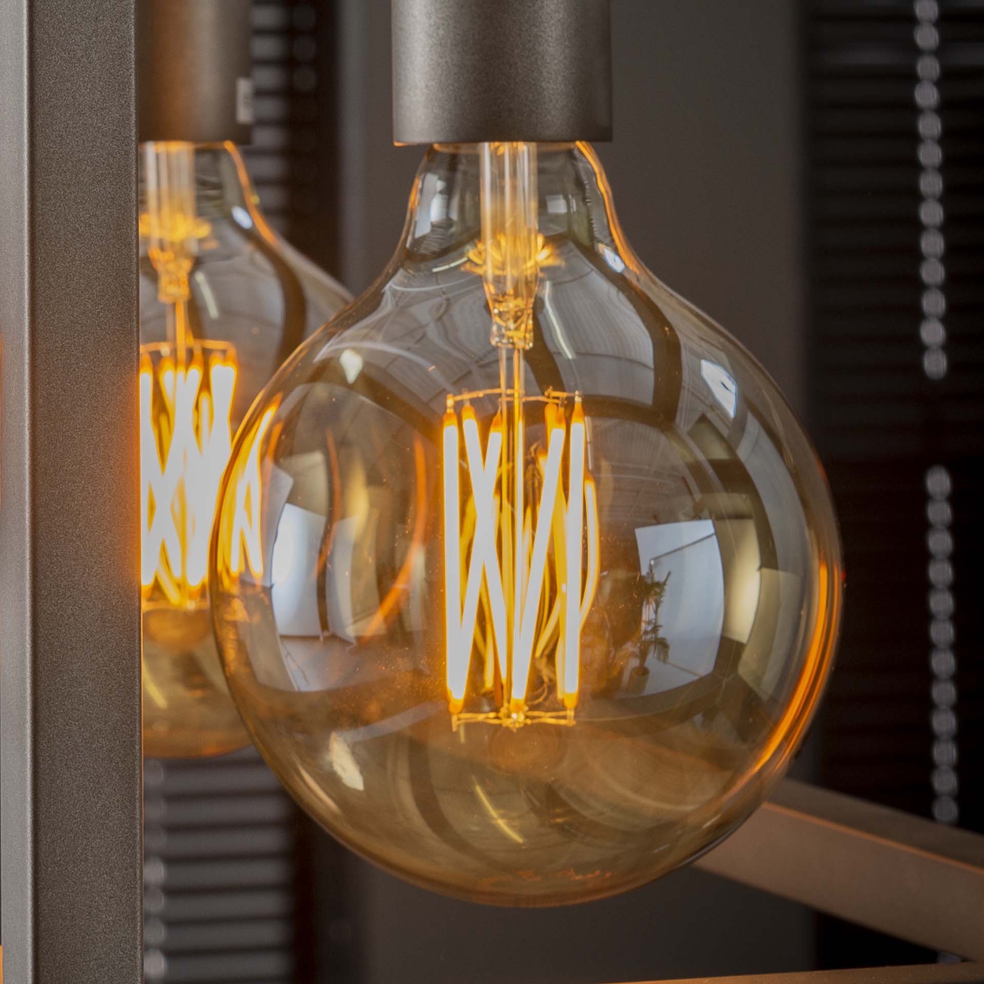 LED Filament Bol Lichtbron [G125] (Ø12,5) - E27 6W Dimbaar - 12,5x12,5x17,5 cm - Amberkleurig glas