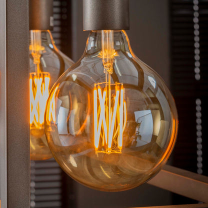 LED Filament Bol Lichtbron [G125] (Ø12,5) - E27 6W Dimbaar - 12,5x12,5x17,5 cm - Amberkleurig glas