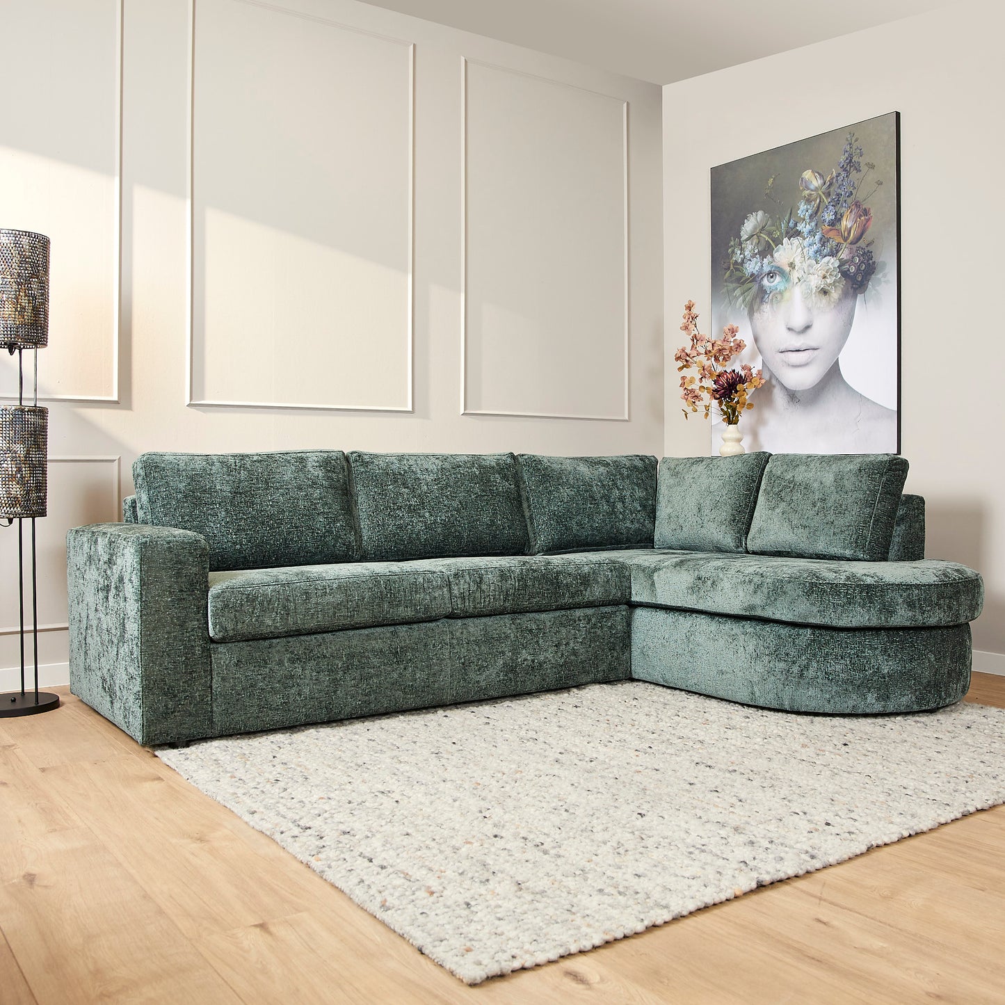 MySofa Alma | 2,5 zits + Divan Rechts | Green