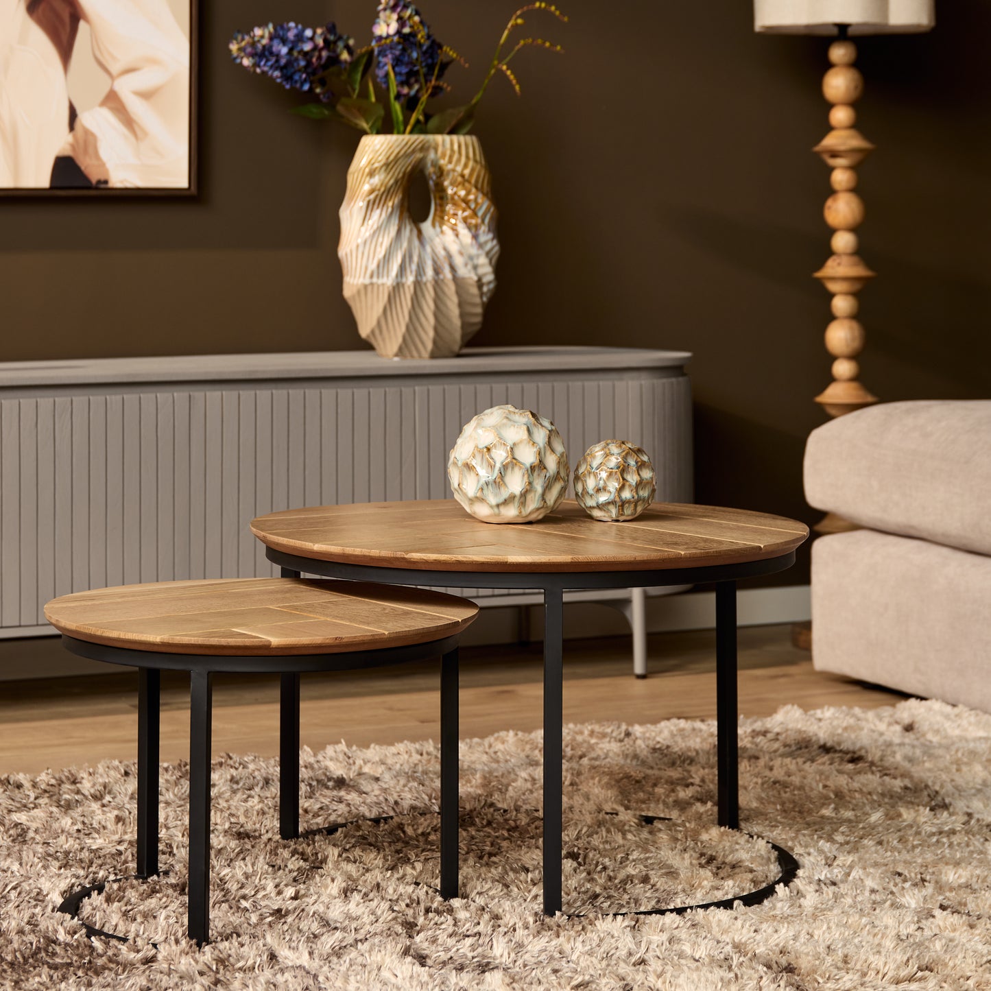 Salontafel Otik Natural Oak | 70 cm | set van 2