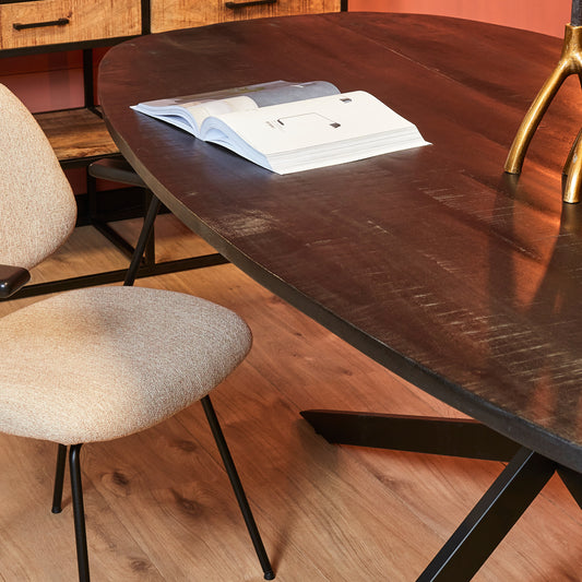 Eettafel Elegance Black | 200 cm | Deens ovaal