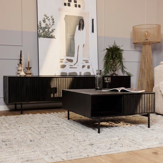 Salontafel Madison Black | 80 cm | Vierkant