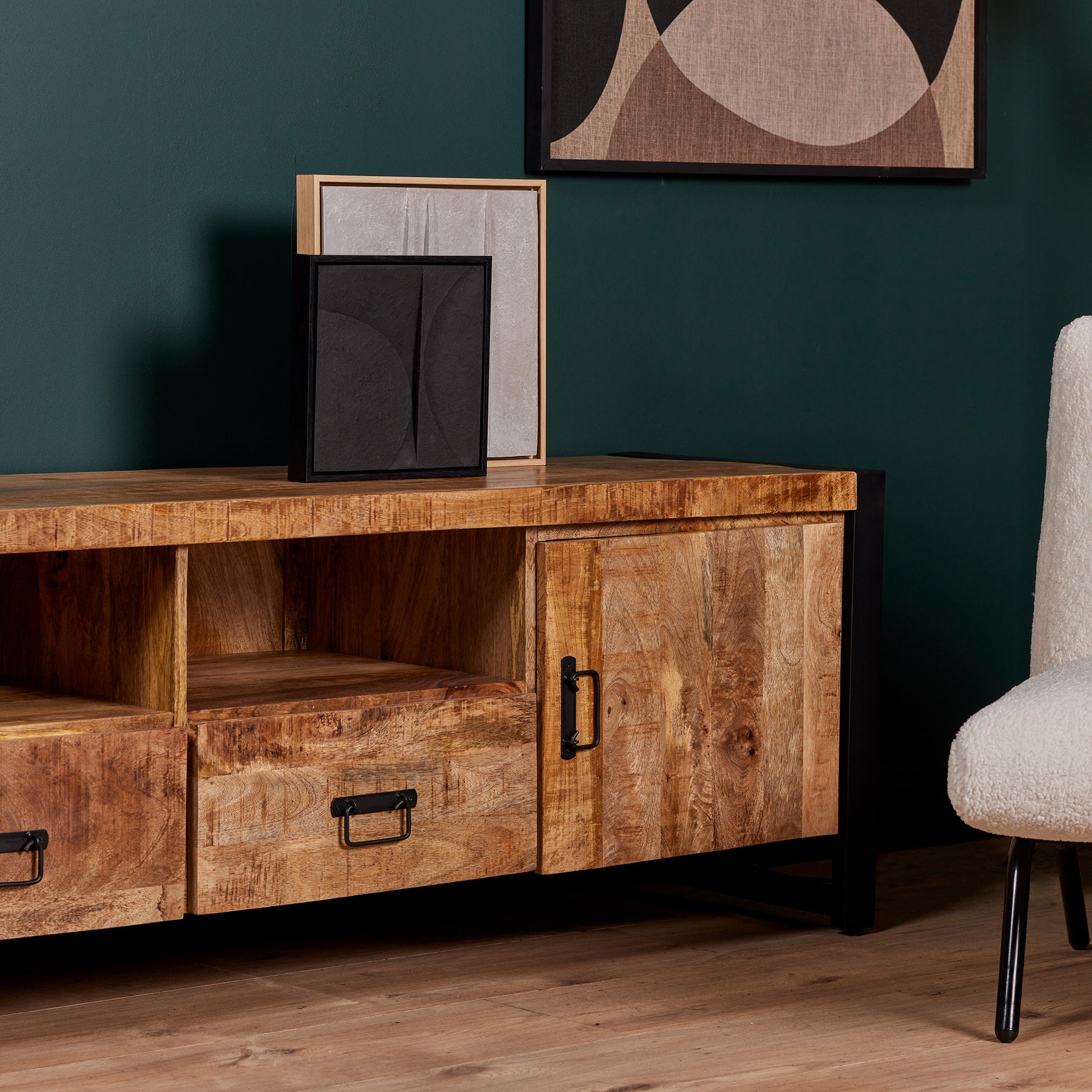 Tv meubel Boaz met deuren en lades | 200 cm