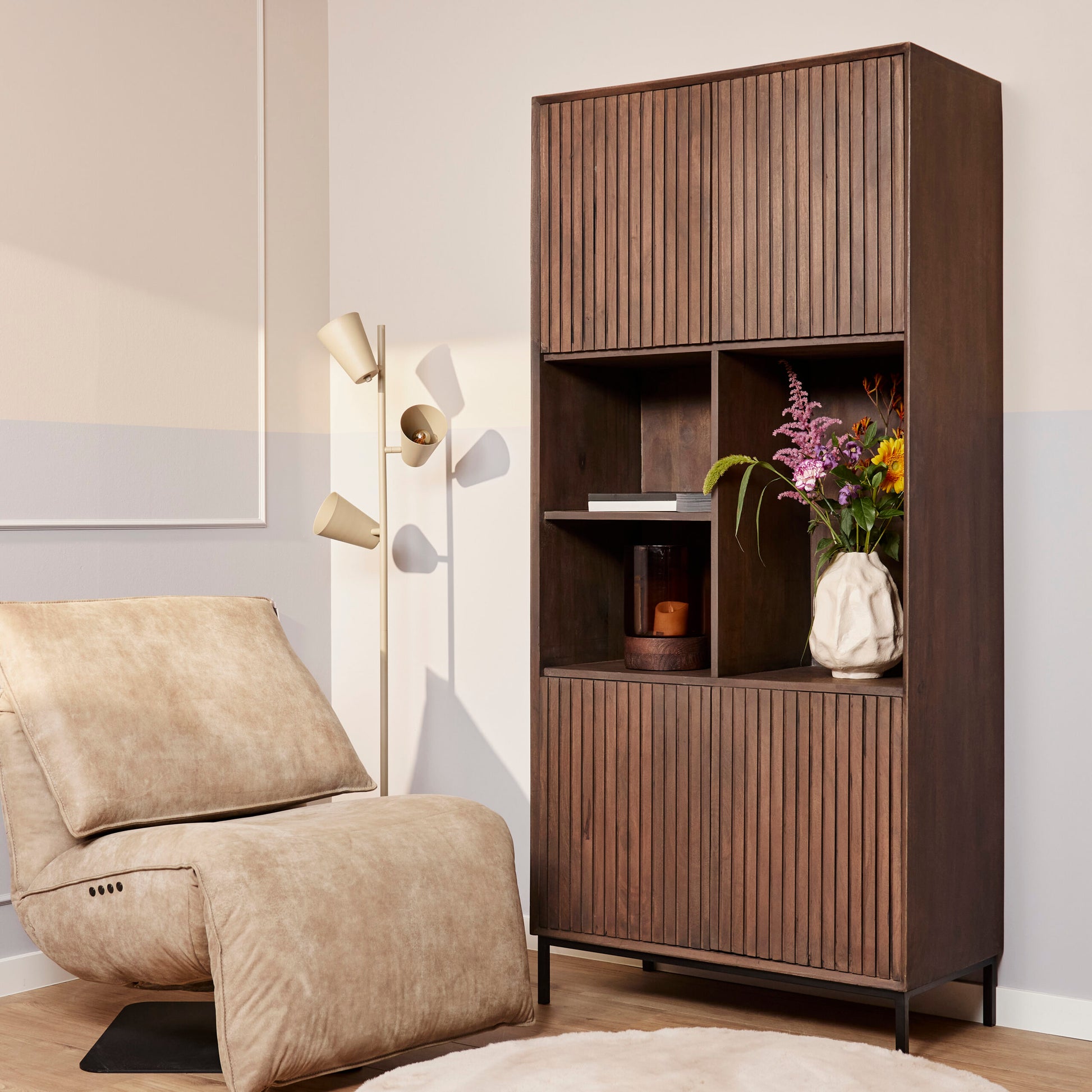 Vakkenkast Madison Walnut | 90 cm