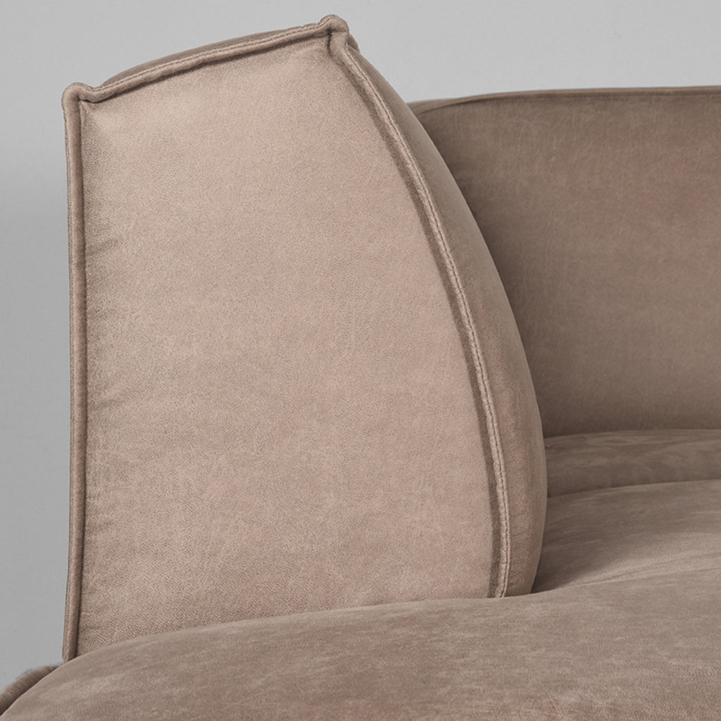 Bank Kay - Taupe - Microfiber - Ottomane + 2,5-Zits