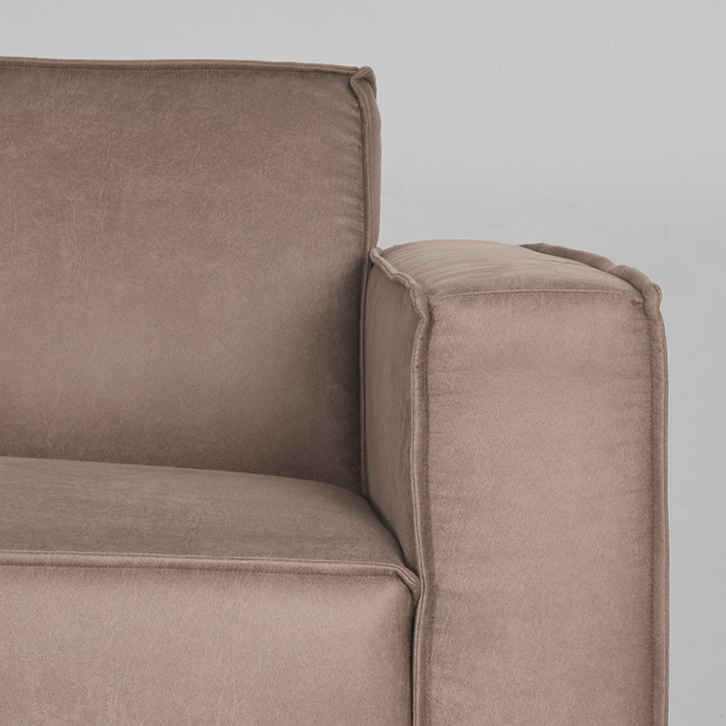 Bank Kay - Taupe - Microfiber - Ottomane + 2,5-Zits