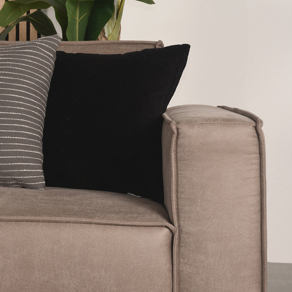 Bank Kay - Taupe - Microfiber - Ottomane + 2,5-Zits