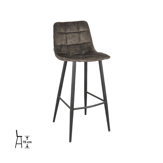 Barkruk Jelt - Hunter - Velours - Zithoogte 78