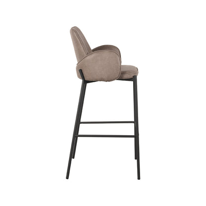 Barkruk Joni - Taupe - Microfiber - Zithoogte 78 cm